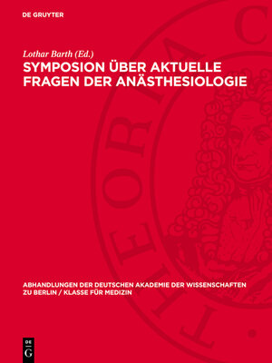 cover image of Symposion über aktuelle Fragen der Anästhesiologie